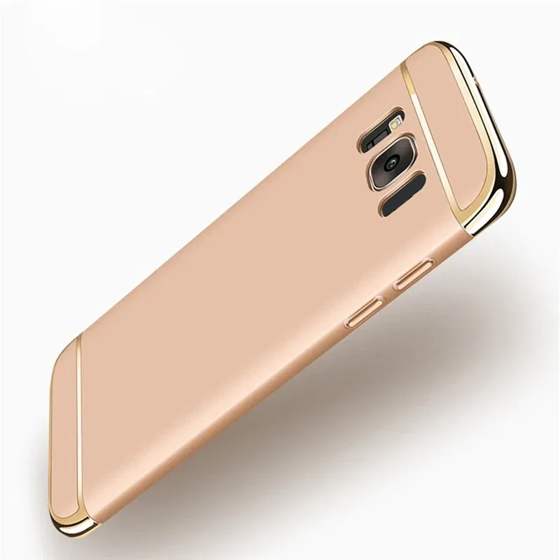 Color: Silver, Material: PC + TPU - Luxury 3 in 1 Case for Samsung Galaxy S6 S7 Edge S8 S9 S10 Plus Note 8 9 Hard Cover J3 J5 J7 Pro 2017 J4 J6 J8 2018 A20 A30 A50