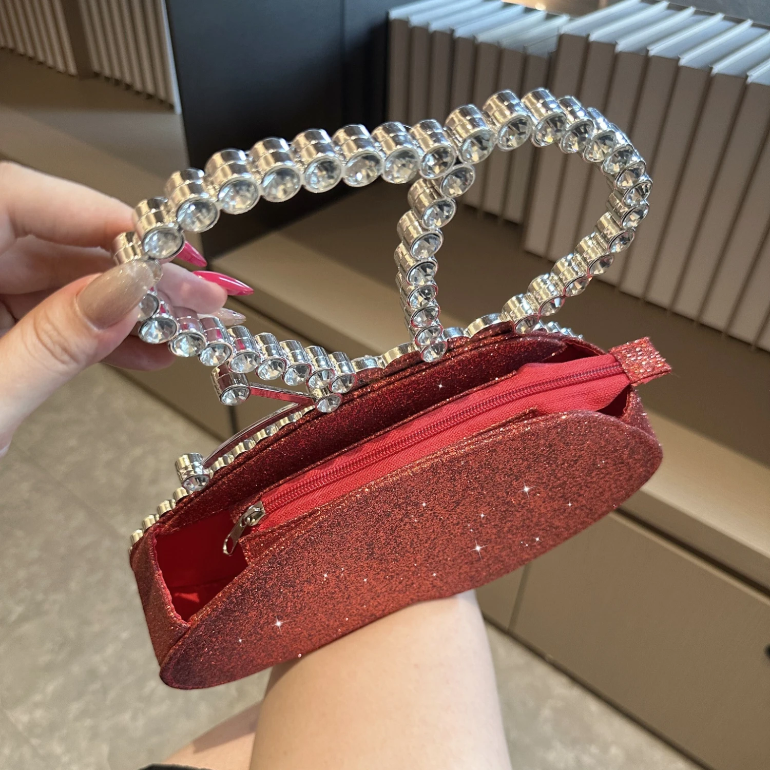 Color: black, Ships From: CHINA - Rhinestone  Glitter Evening Clutch, Elegant Sparkly Sequin Handbag With Chain, Classic Creative Purse For Valentine's Day, Weddi