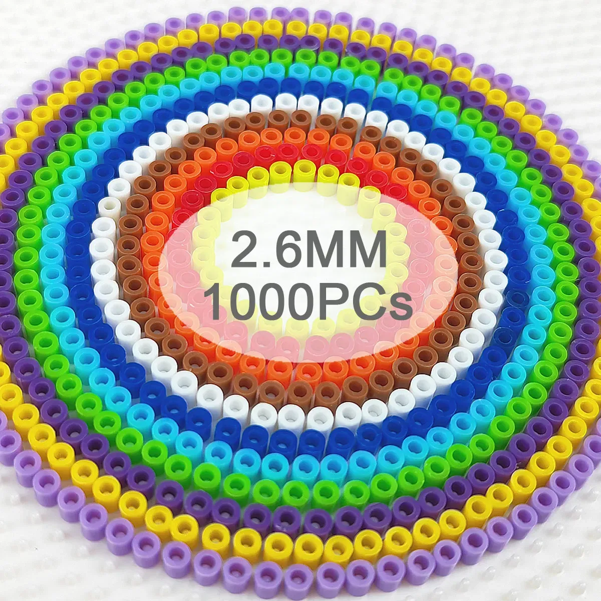 Color: Yellow - 2.6mm Mini Beads 1000PCS Fuse Beads for Kids Gift Hama Beads Diy Puzzles Iron Beads High Quality