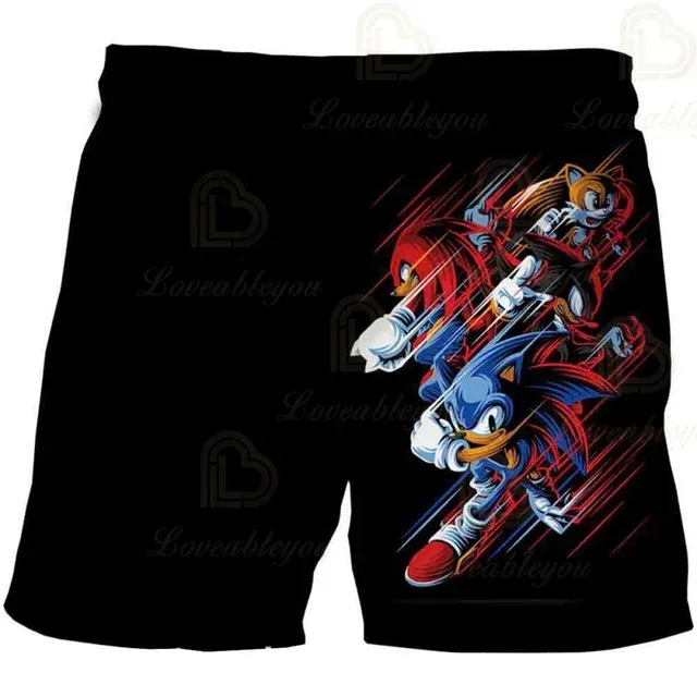 Color: green, Kid Size: 3T - New Anime Kids Sonic Shorts Fashion Boys Girls Clothes Harajuku Cute Baby Cartoon Casual Summer Boy Boy Beach Pants