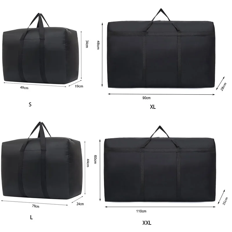 Color: Pink - super large capacity travel duffel bag foldable luggage travel bag Waterproof Polyester Organizer Cloth Quilt Storage Bag