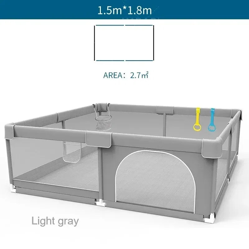 Color: Lotus Color, Ships From: CHINA - IMBABY Baby Playpen Gray Baby Corralitos Playpen for Children with Pull Ring Ball Box Child Safety Barrier Fence Baby Gym