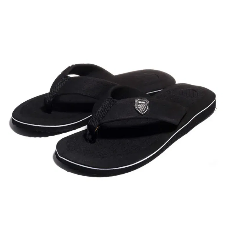 Color: black, Shoe Size: 40 - 2024 New Shoes Men Summer Men Flip Flops High Quality Beach Sandals Anti-slip Zapatos Hombre Casual Shoes Man Slippers