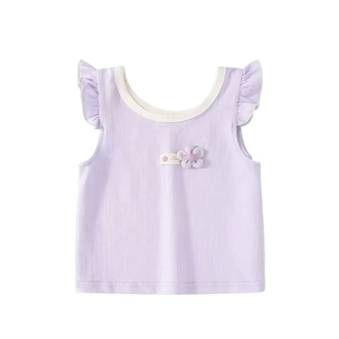 Color: PURPLE, Kid Size: 12M - New Girls' Camisole Vest Summer Thin Children's Sleeveless T-shirt Baby Small Flying Sleeve Top Girls Summer Clothing