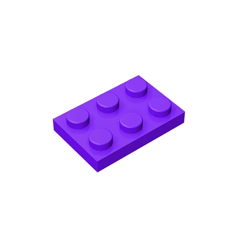 Color: VIOLET/?«?—?…° - Educational Assemblage GOBRICKS Plate 2 x 3 compatible with lego 3021 pieces of children's toys building block Particles Plate