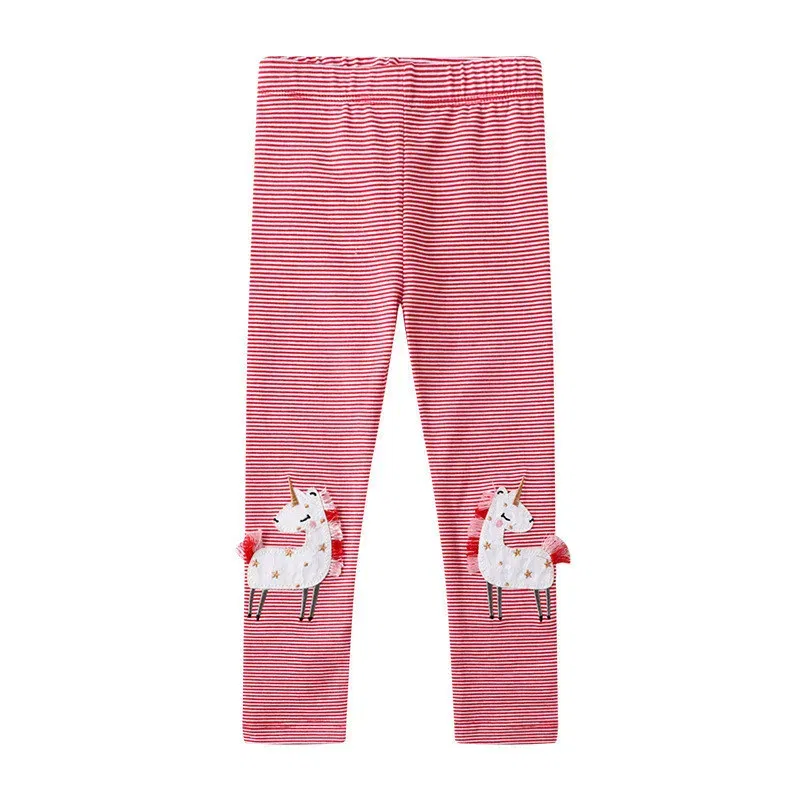 Color: MULTI, Kid Size: 7T - Jumping Meters New Arrival Girls Leggings Pant With Bee Embroidery Fashion Stripe Kids Skinny Pants Toddler Kids Pencil Pant