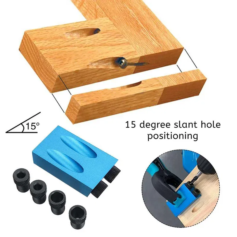 Color: Green, Purple, Ships From: CHINA - ZK30 15 Degree Oblique Hole Locator Angle Drilling Locator Aluminium Woodworking Drill Bits Jig Clamp Kit Guide Wood Hand Tools