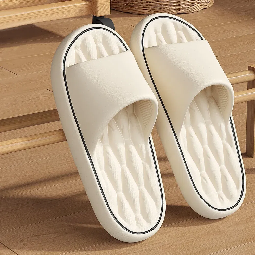 Color: Beige, Shoe Size: 40-41, Ships From: CHINA - BASATU Fashion Summer Cartoon Home Shoes Non-slip Soft Slides Lithe Comfort Sandals Men Women Couple Slippers Trendy Slippers