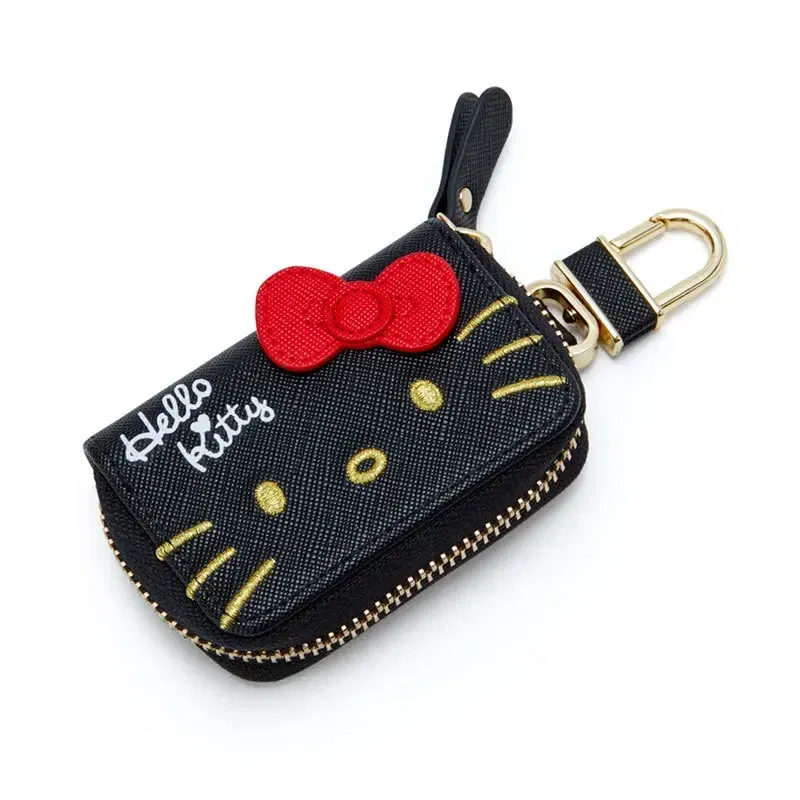 Color: black - Hello Kitty Car Key Case Cover Sanrio Key Organizer Melody Keychain Pouch Cinnamoroll Keychain Wallet Women Coin Purse Keychain