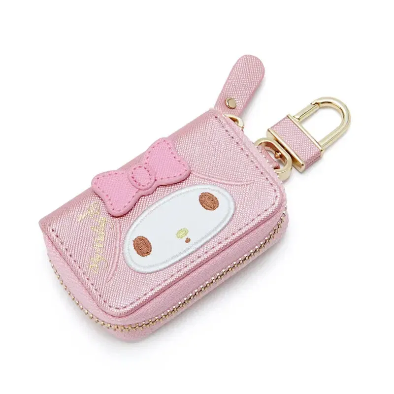 Color: black - Hello Kitty Car Key Case Cover Sanrio Key Organizer Melody Keychain Pouch Cinnamoroll Keychain Wallet Women Coin Purse Keychain
