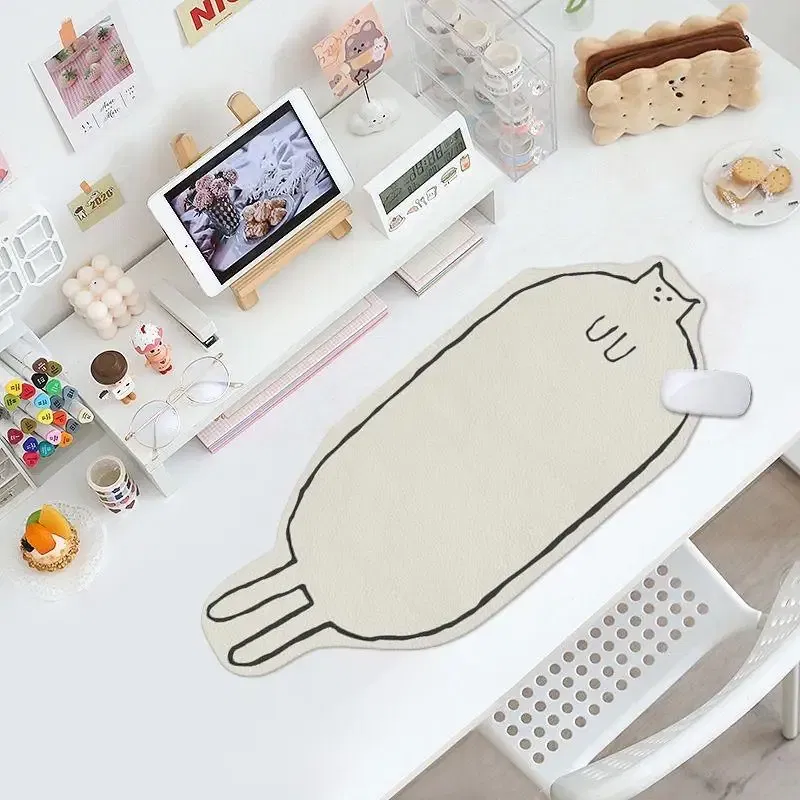 Color: Coffee - Water Proof Mouse Pad Gamer Leather Carpet? Cute Cow Large Mousepad XXL Laptop White Kawaii Desk Mat Keyboard Computer Anime Cat