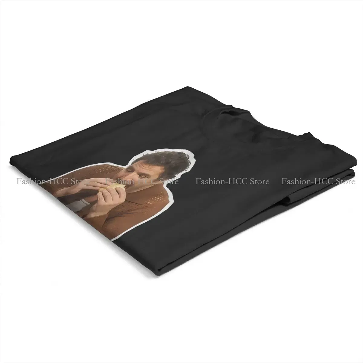 Color: black, Size: S - This Is The Way Eating Empanada Fashion Polyester TShirts Pedro Pascal American Actors Momen Style Streetwear T Shirt O Neck
