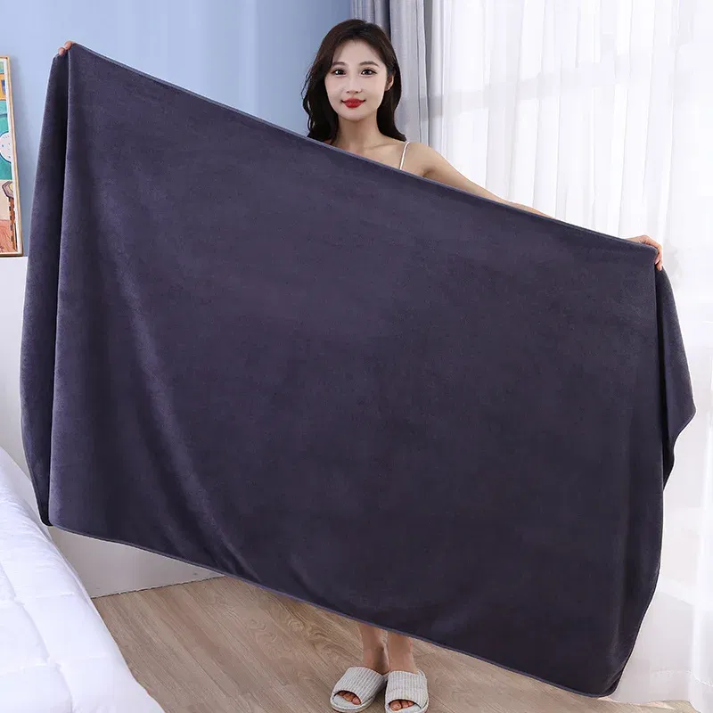 Color: 26#, Size: L - super large smooth and soft double-sided quick-drying microfiber bath towel thickened non-linting towel Sports beauty bath towe
