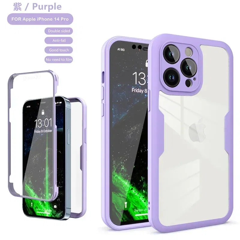 Color: Khaki, Compatible-Phone Models: For iPhone 15 Plus, Ships From: CN - Clear 360 Full Wrap Phone Case For iPhone 17 Pro Max 16 15 14 13 12 11 SE2/SE3 Xr Xs 8 Plus Film With Lens Protection Back Cover