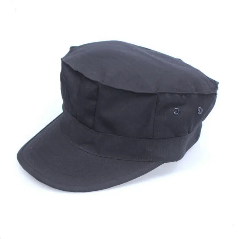 Color: Blue - Classic men's military cap Men's women's fitted flat top baseball cap Army camo sun hat Outdoor sports fishing ride