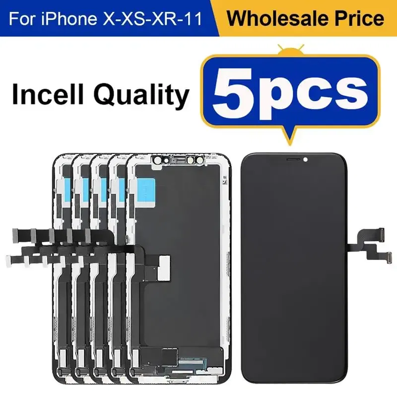 Color: indigo, Ships From: CHINA - Top Wholesale 5 Piece/lot LCD For iPhone 11 Incell X XS XR Screen Touch Display Assembly 12 13 Pro Max 14 15 Replacement