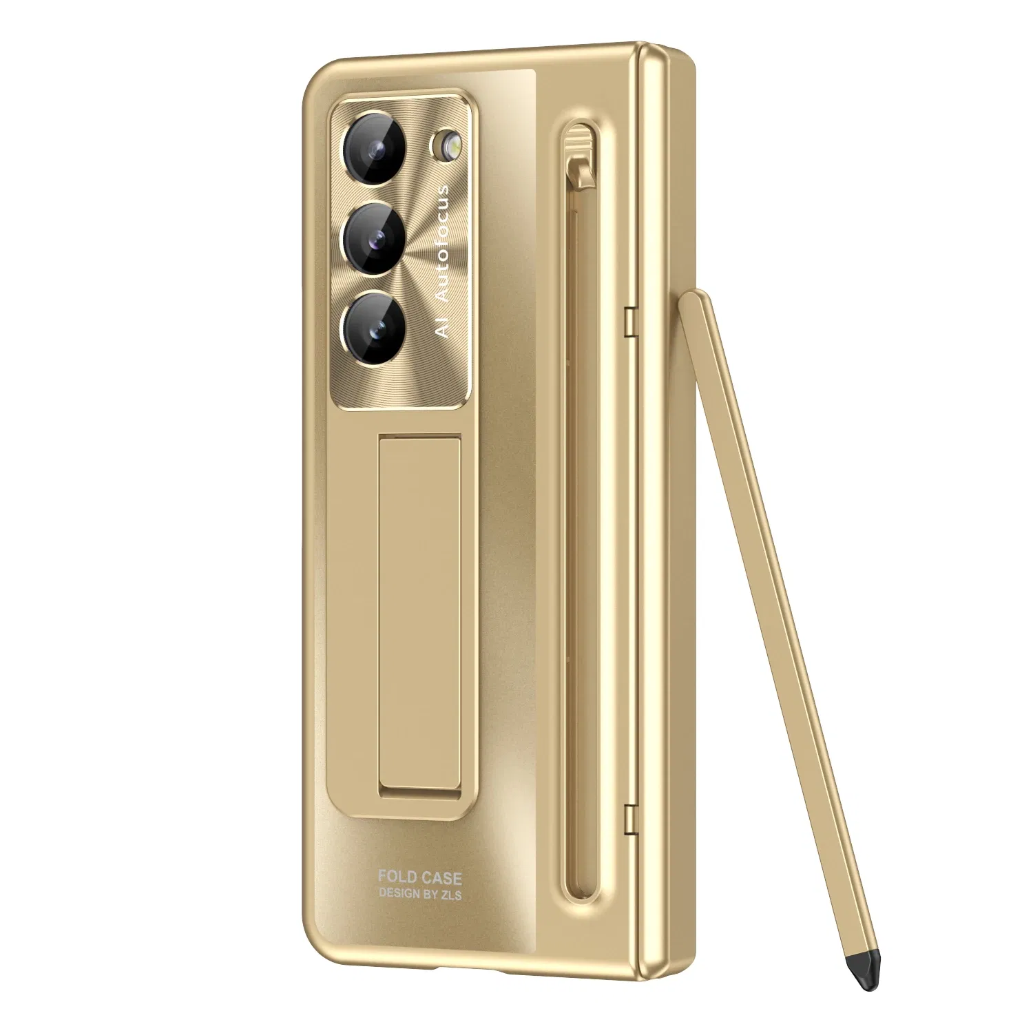 Color: Fluorescein, Material: CANVAS - Touch Pen Case For Samsung Galaxy Z Fold 6 5 4 3 Skin Friendly Folding Hinge with Elastic Wrist Band Screen Tempered Film Cover