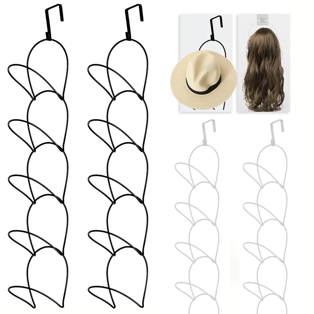 Color: black - 10 Pack wig Holder Organizer Closet Hanging Baseball Cap Display Storage Rack for Scarves Handbags Hanging Hook wig tool