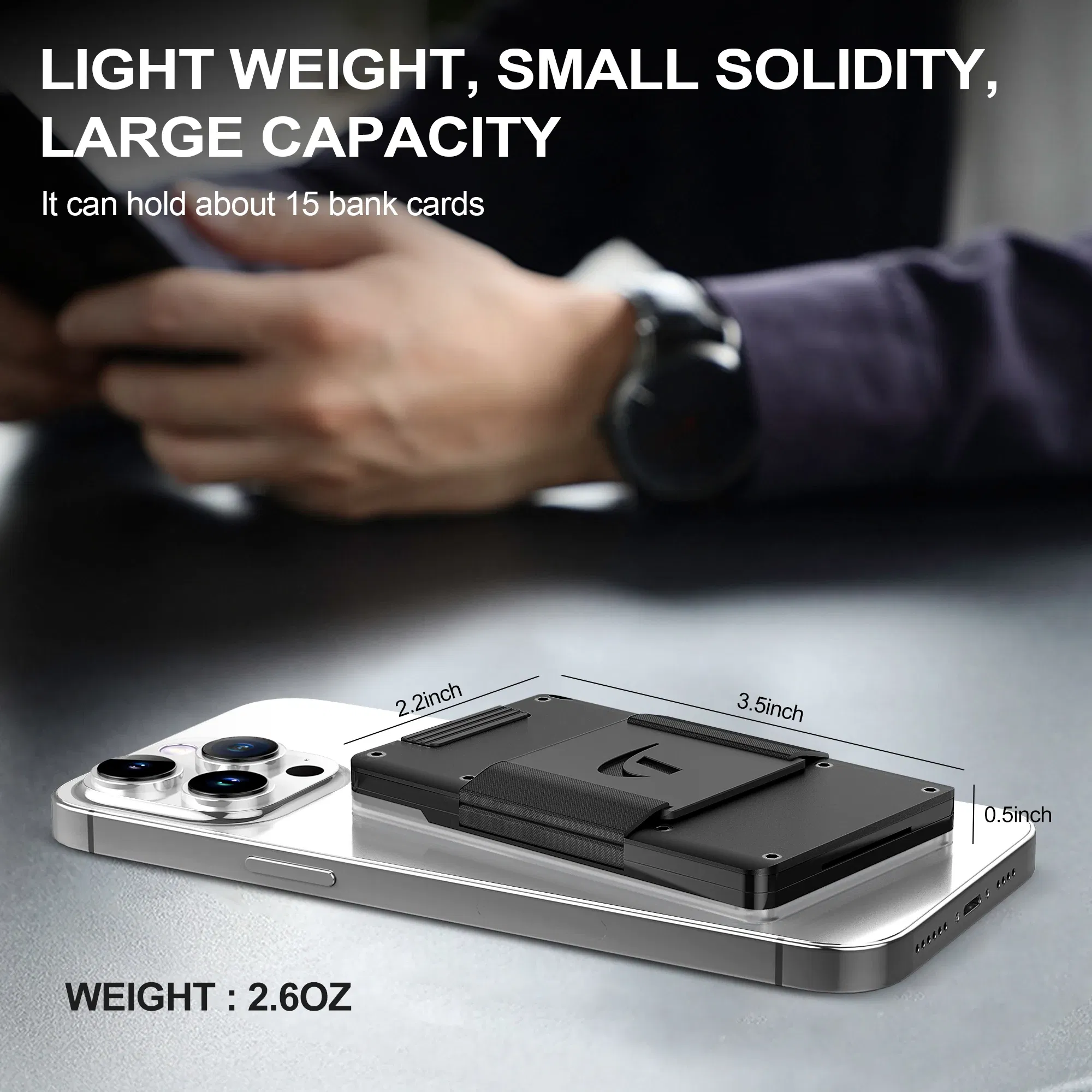 Color: General Camoufl, Ships From: CHINA - Minimalist Wallet For Men - Aluminum Slim Stretchable Belt Draw-Out Metal Wallet , Holds up 15 Cards with Cash Strap,Card holde