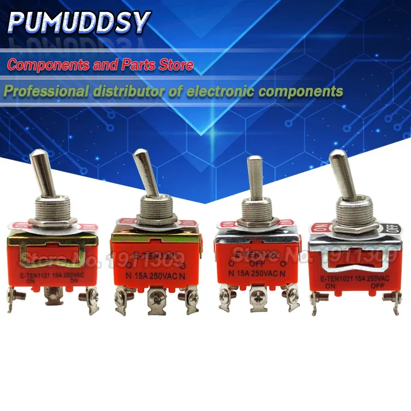 Color: Red - 1PCS E-TEN1322 E-TEN1321 E-TEN1221 E-TEN1122 E-TEN1121 E-TEN1021 15A/250V Switch Miniature Toggle Switches 1322 1321 1221