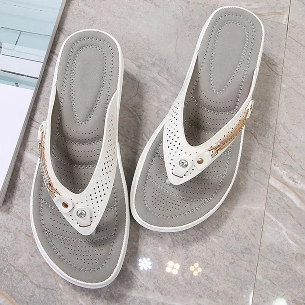 Color: Red, Shoe Size: 39, Ships From: CHINA - Women's Soft Cushion Flip Flops Thong Sandals Slippers Casual Orthotics Sandals