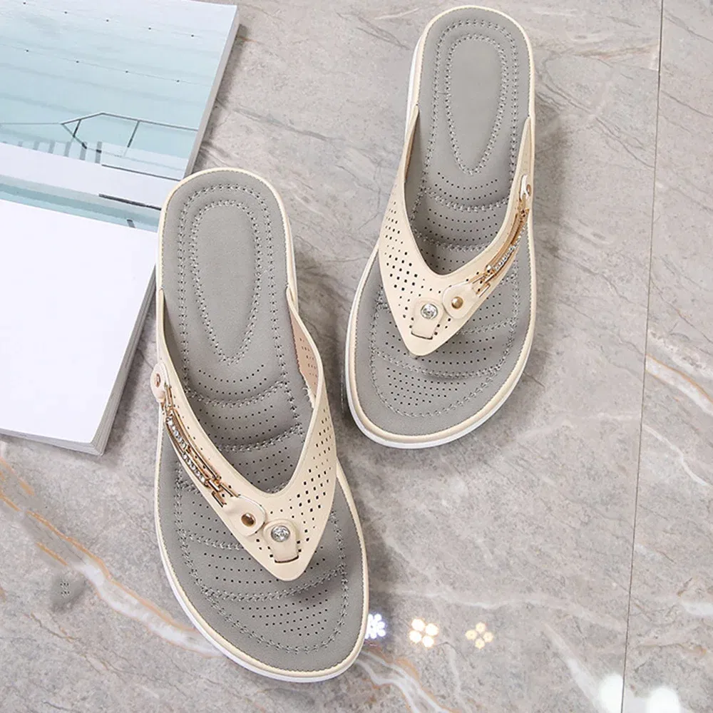 Color: Red, Shoe Size: 39, Ships From: CHINA - Women's Soft Cushion Flip Flops Thong Sandals Slippers Casual Orthotics Sandals