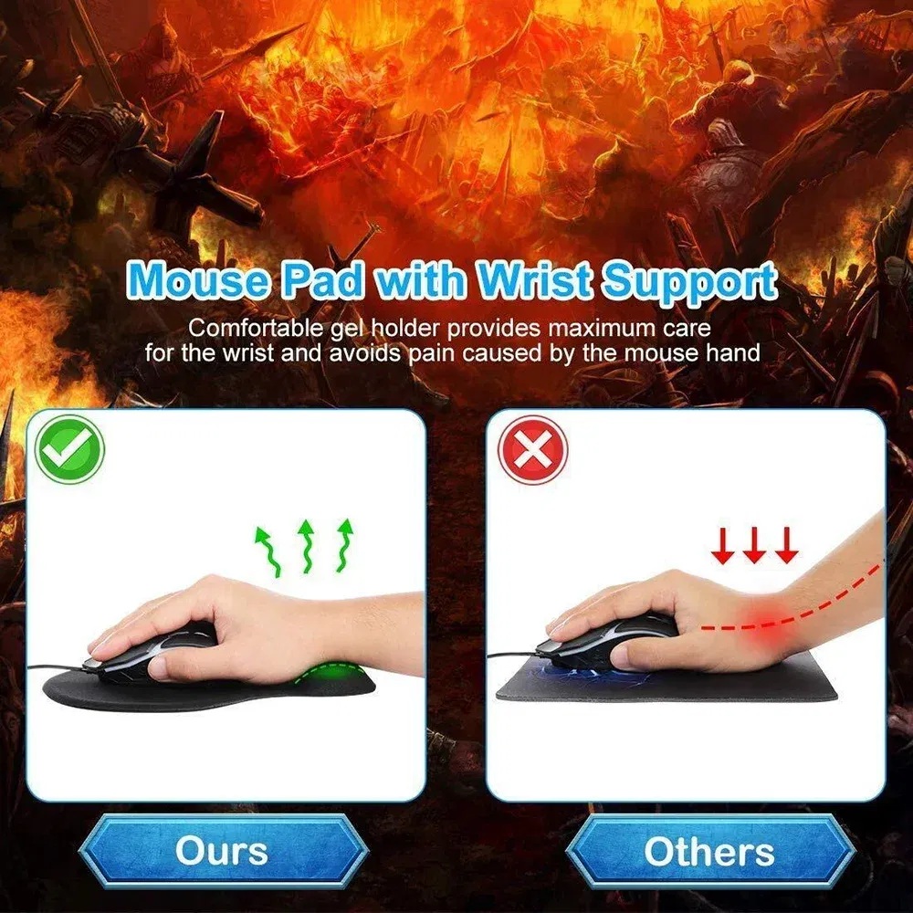 Color: Blue - Mouse Pad Desk Mat for PC Laptop Ergonomic Non-Slip Mousepads Wrist Pad Rose Gold Series Office Accessories Mouse Mats