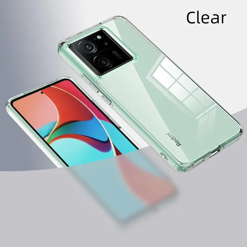 Color: Clear, Material: CANVAS - Matte & Clear Magnetic Wireless Charging Armor Magsafe Case For Xiaomi 14 13T Mi 13T 14 Mi13T Pro Military Shockproof Back Cover