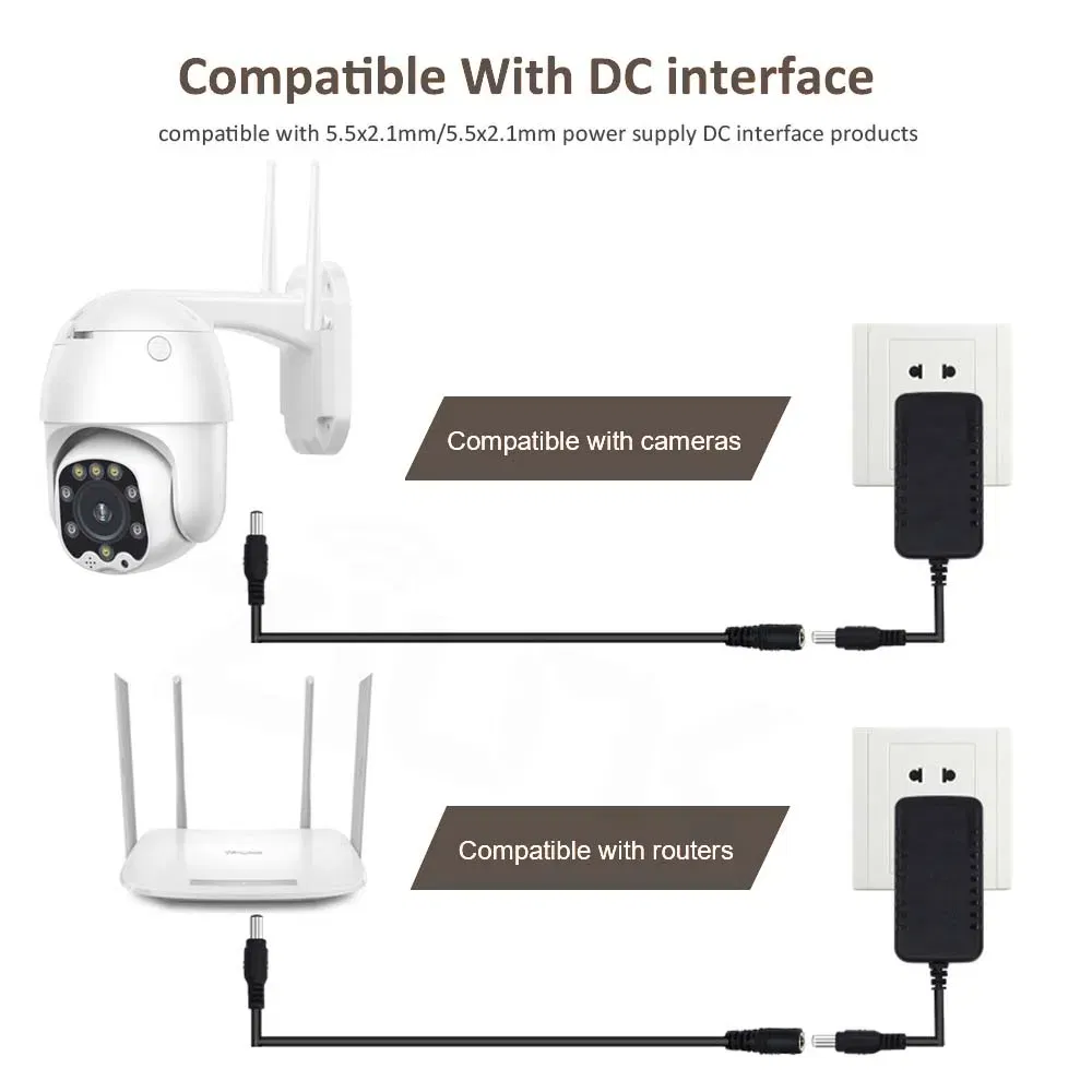 Color: Blue - DC 12V Extension Power Cable 2.1mm*5.5mm Male To Female Connect Wire White Black 0.5m 1m 2m 3m 5m 10m For LED Light CCTV Camera