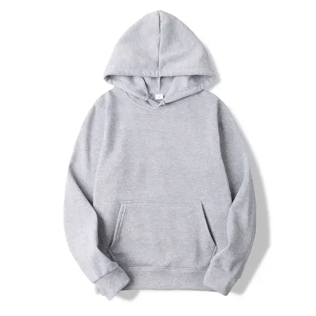 Color: GRAY, Size: XL - Blank Fleece Fashion Hoodies Men Pull Over Wholesale Hooded Sweatshirt Unisex Cheap Solid Hoodie In Bulk Sudaderas Con Capucha