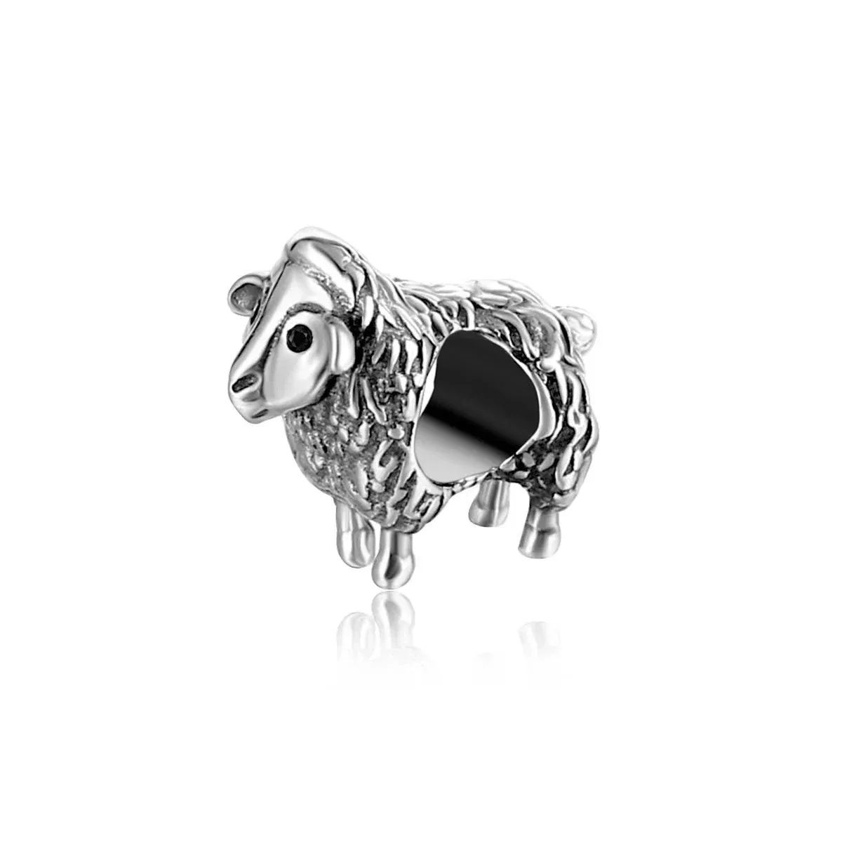 Color: Blue - Fit Original Pan Charm Bracelet 925 Silver Sheep Tiger Highland Cow Tiger Mexico Axolotl Hamster Bead For Making Berloque