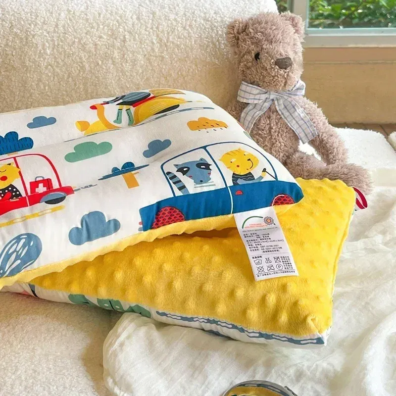 Color: WHITE - Soft baby pillow Comfortable velvet newborn pillow Baby sleep headrest Breathable baby pillow Mom's Love