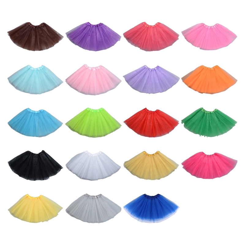 Color: Gold - Children Kids Girls Ballet Skirts Elastic Mesh Tutu Ballerina Dress Gymnastics Dancing Skirt Princess Pettiskirts