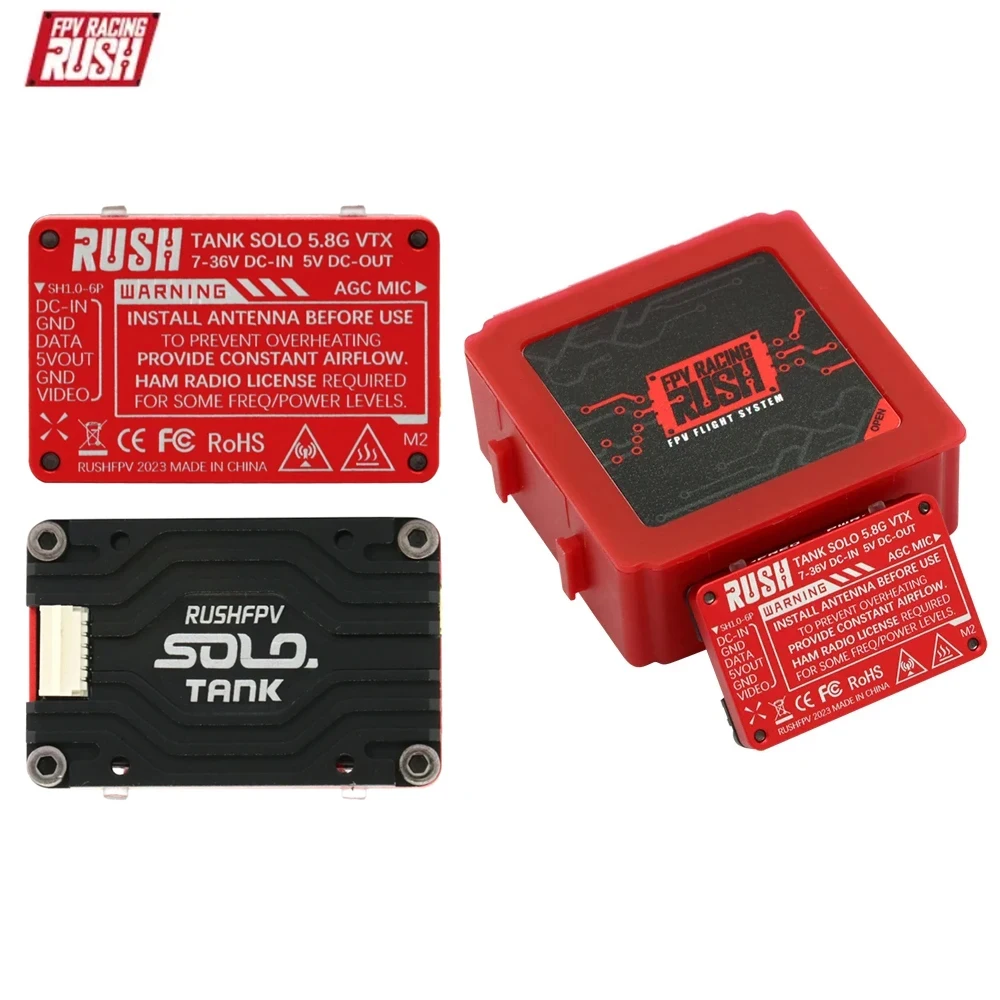Color: Yellow - Original Rush Max Solo 2.5W/ Rush Tank Solo 1.6W 5.8G High Power Video Transmitter VTX Heat Dissipation Structure For FPV Drone