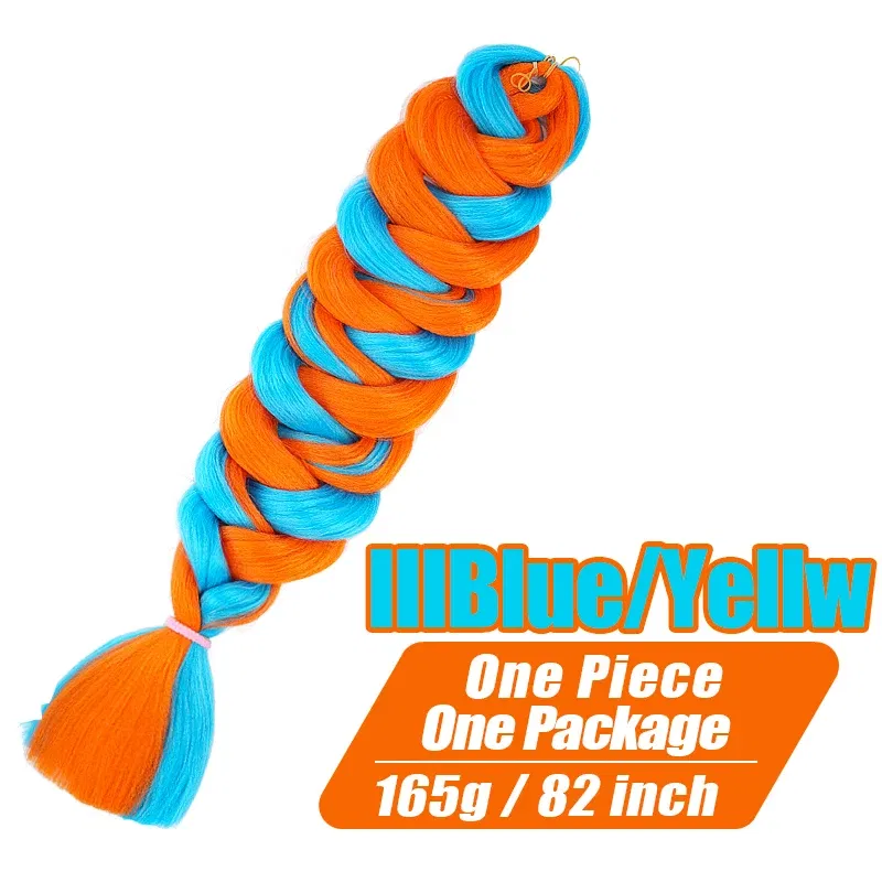 Color: #1B, Stretched Length: 32inches, Ships From: CHINA, Bulk Buy: 1Pcs/Lot - Synthetic Braiding Hair Wholesale 82Inch 165g Ombre Braiding Hair Packs Jumbo Braid Hair For Women DIY Hairstyle Blue Grey