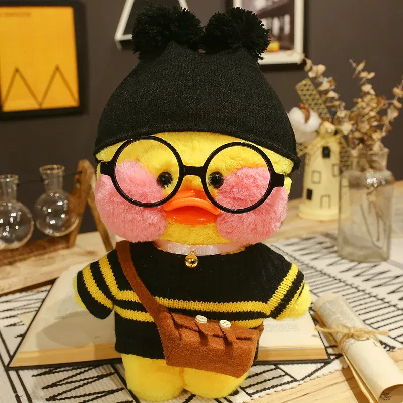 Color: WHITE, Height: 11cm-30cm - 30cm Cute LaLafanfan Cafe Duck Plush Toy Kawaii LaLafanfan Duck Doll Soft Stuffed Animal Plush Pillow Birthday Gifts for Kids