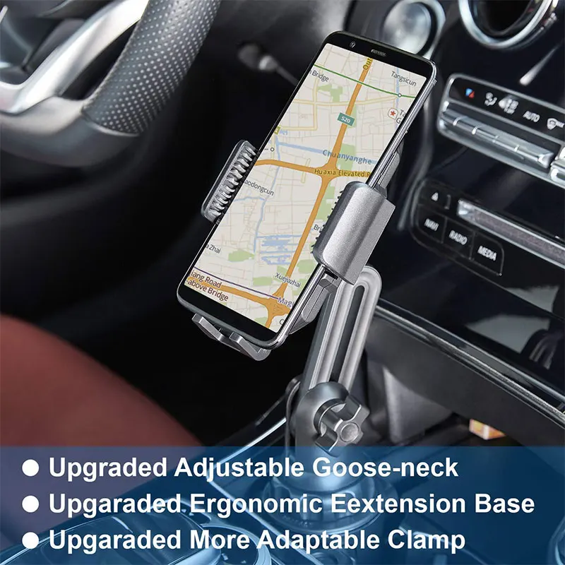 Color: Orange - Universal Car Phone Holder Cellphone Mount Stand Adjustable Car Cup Phone Mount for iPhone 14 13 12 Por MAX Huawei Samsung