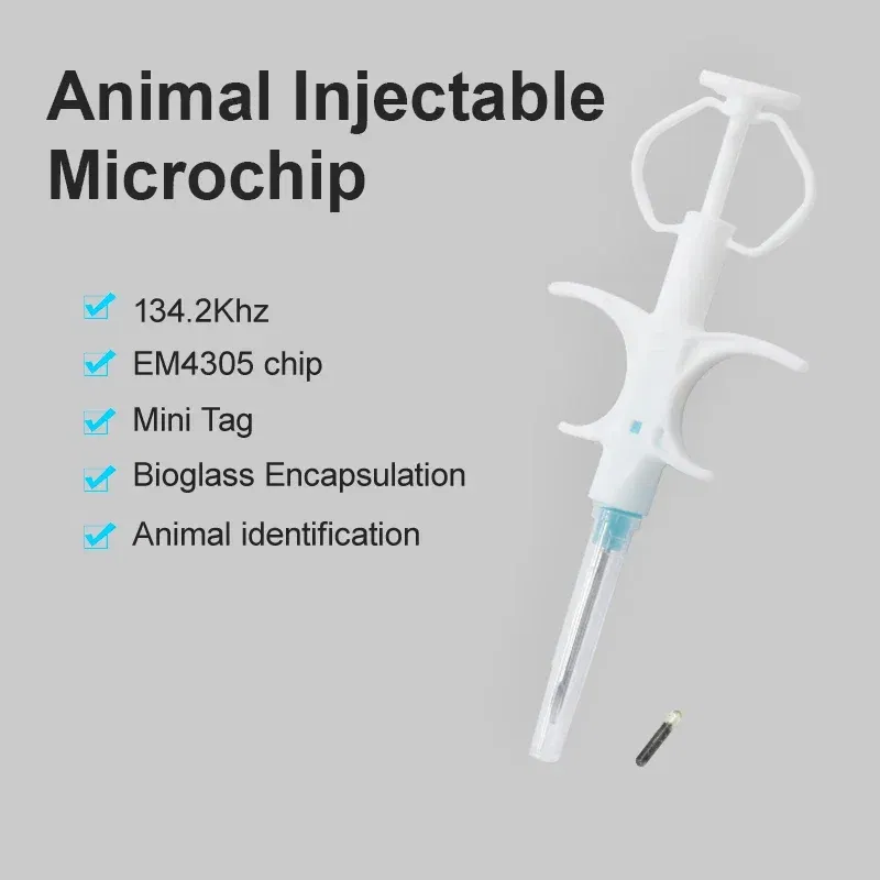 Color: Green - 100pcs/Pack Pet EM4305 Microchip 134.2KHz FDX-B Animal ID Chip Animal Microchip Syringe International Standard