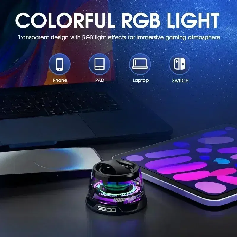 Color: WHITE, Ships From: CHINA - Portable Bluetooth Speaker G200 RGB Lighting Magnetic Speaker BT5.3 Mini Sound Box 7 Hours Playback Phone Holder