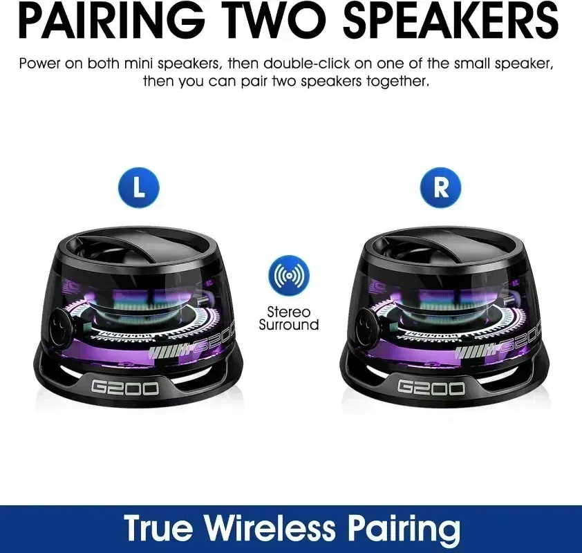 Color: WHITE, Ships From: CHINA - Portable Bluetooth Speaker G200 RGB Lighting Magnetic Speaker BT5.3 Mini Sound Box 7 Hours Playback Phone Holder