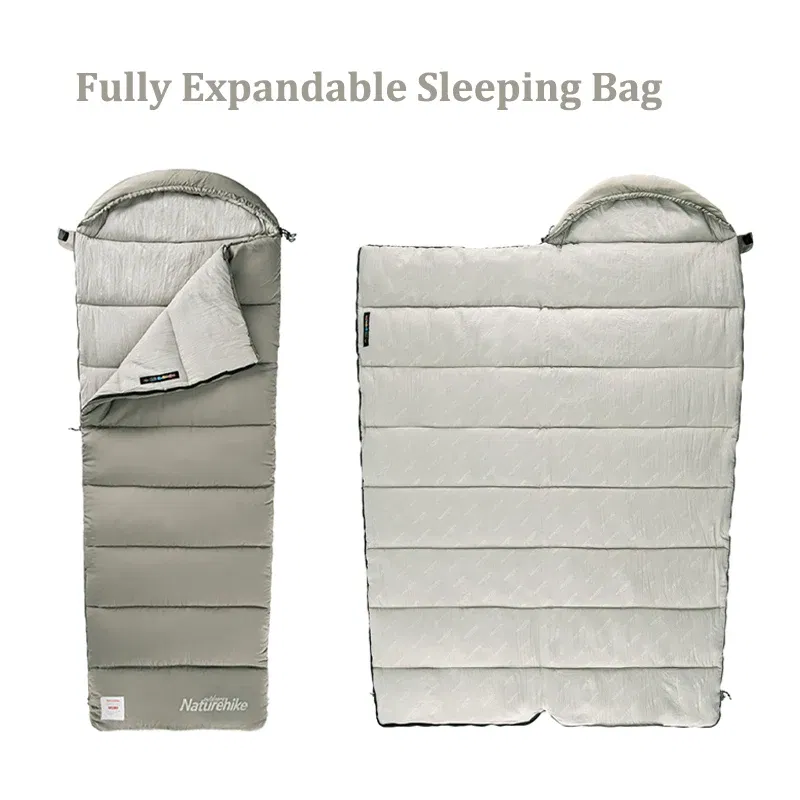 Color: Light Grey, Ships From: CHINA - Naturehike Envelope Backpacking Sleeping Bags Cotton Lightweight Portable Detachable Camping Sleeping Bag for Travel Outdoor
