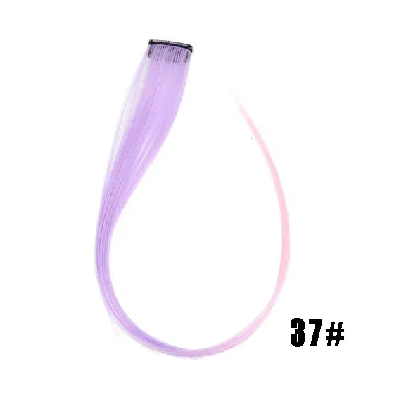 Color: #2, Stretched Length: 22inches - 22" Long 37 Colors Synthetic Straight Hairpieces Hair Extensions Anti-flaming Clip In One Piece Synthetic Hair Extension