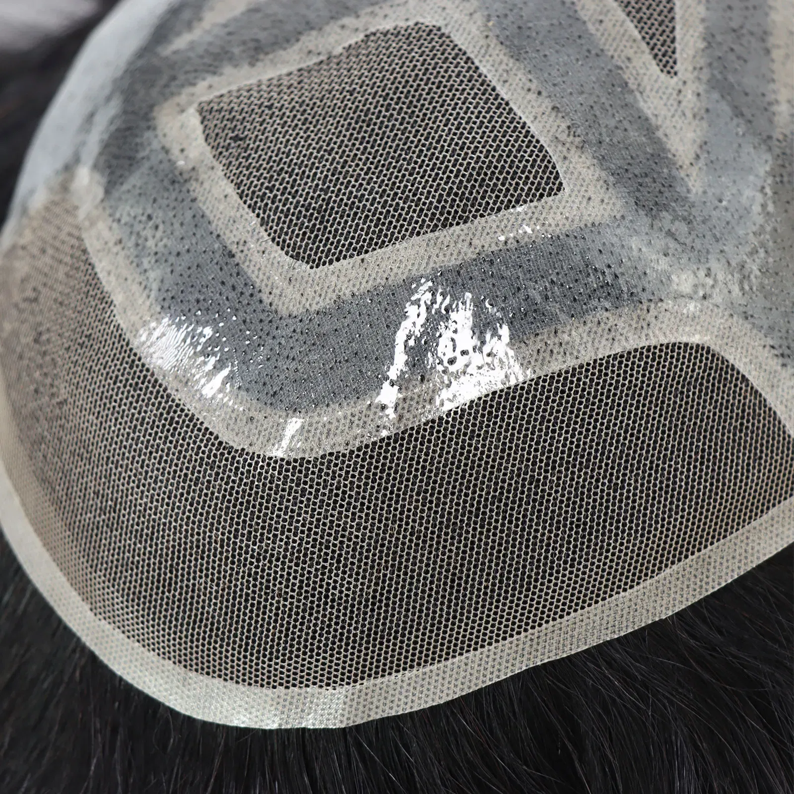 Lace With PU Toupee Men Breathable French Lace Front Men's Wig Human Hair Toupee Men's Replacement Systems