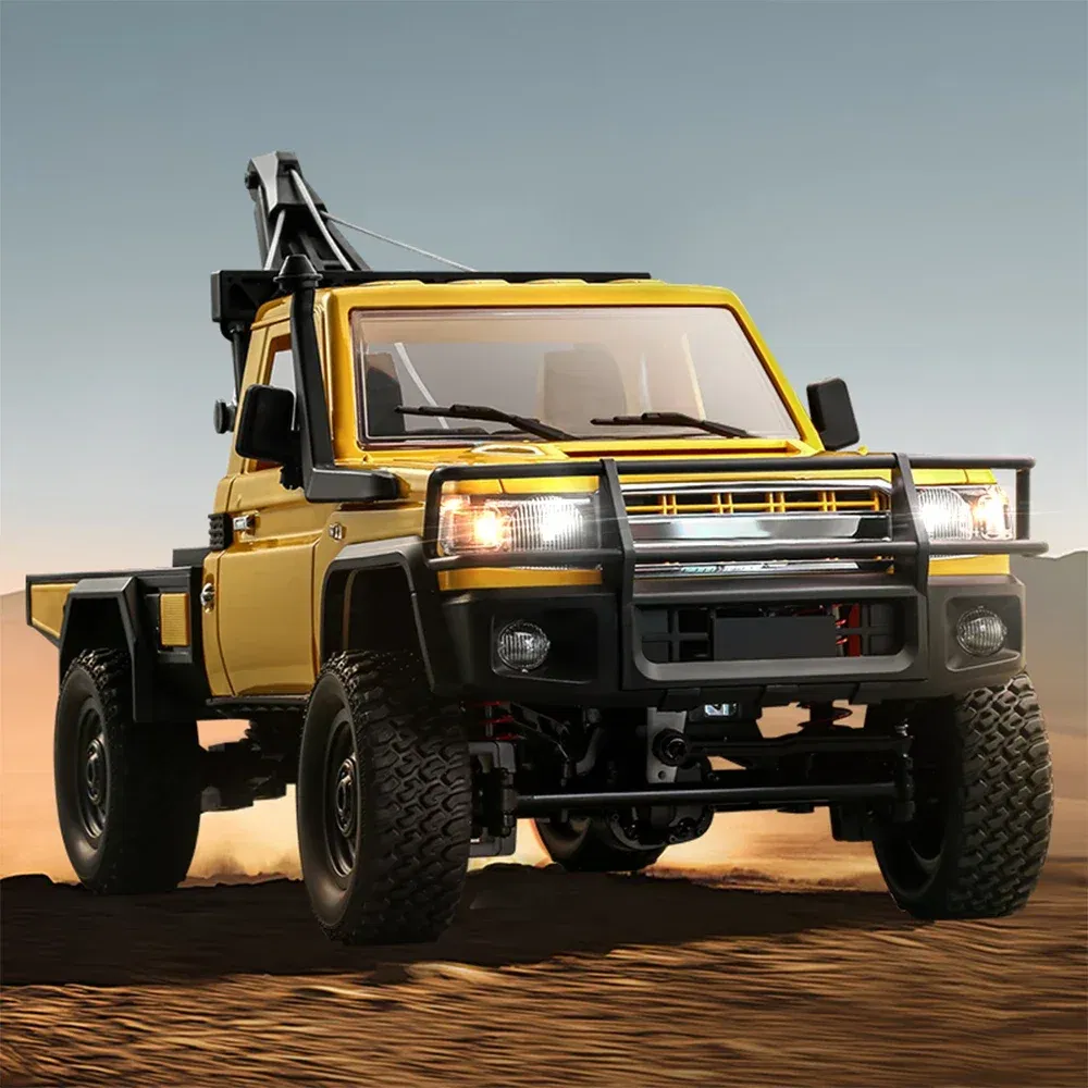 Color: Pink - MN82T RC Crawler 1/12 2.4G 4WD Remote Control Off-road Pickup Simulation Crane Vehicle Electric Climbing Car Model Toys for Kids