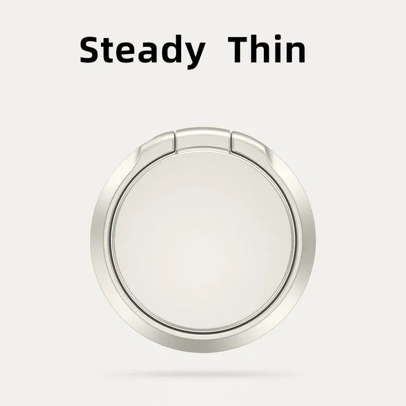 Color: WHITE - Metal 360 Degree Rotation Mobile Phone Holder Holder Stand Ring Buckle Creative Gift Universal Lazy Car Holder Round Liquid New