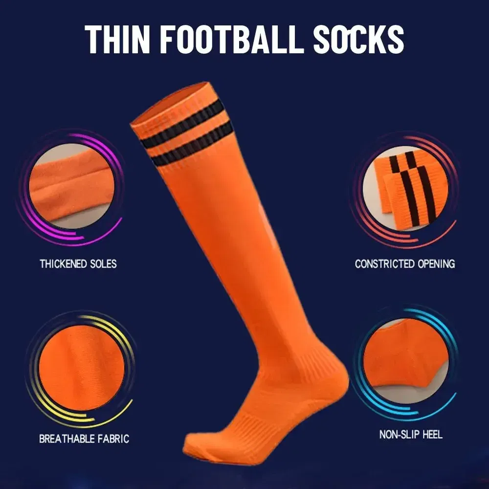 Color: WHITE - 1 Pair Sports Football Socks Non-slip Grip Football Socks Children Outdoor Running Fitness Socks