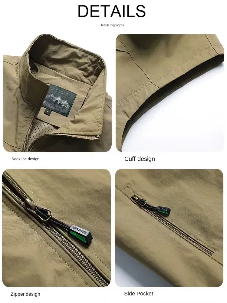 Color: Dark Grey, Size: XXXS - Autumn Men Waistcoat Outdoor Leisure Solid Sleeveless Jacket Young Middle-aged Photography Fishing Casual Vest Male summer