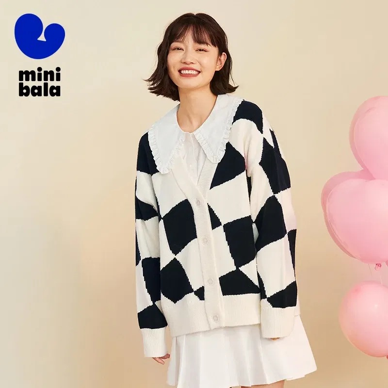 Color: black, Size: Mother 4XL, Ships From: CHINA - Mini Bala Cardigan Sweater Girls 2024 Spring and Autumn New Arrival Mother-Daughter Outfit Parent-Child Coat