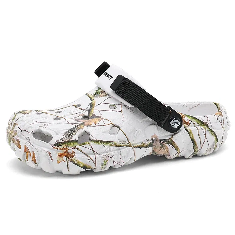 Color: Ivory, Shoe Size: 42 - Men Summer Slippers Thick Sole Mens Clogs Sandals Hollow Breathable Flip Flops Sandals Shoes Fashion Beach Slippers