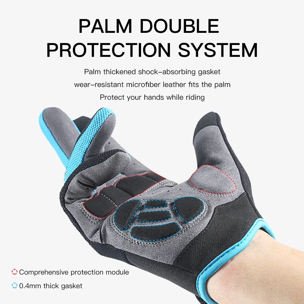 Color: WHITE, Size: XL, Ships From: CHINA - Touch Screen Full Fingers Gel Breathable Sports Cycling Gloves MTB Road Bike Riding Racing Women Men Bicycle Gloves